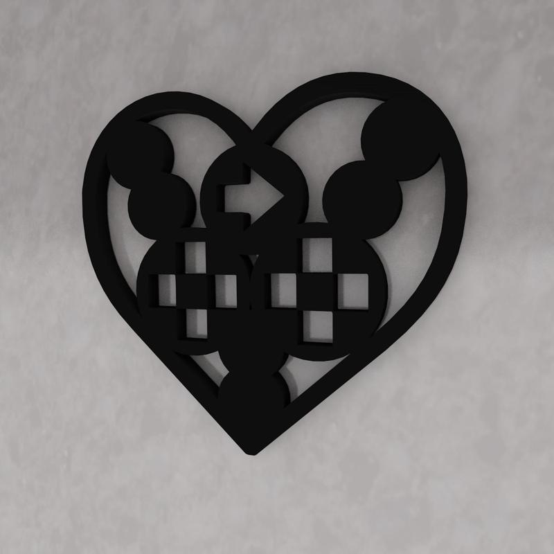 Heart WALL ART DECOR 2D SCULPTURE WAHKAY43