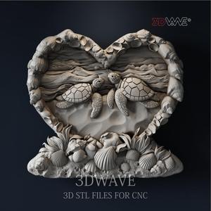 Turtles 3d stl file for CNC