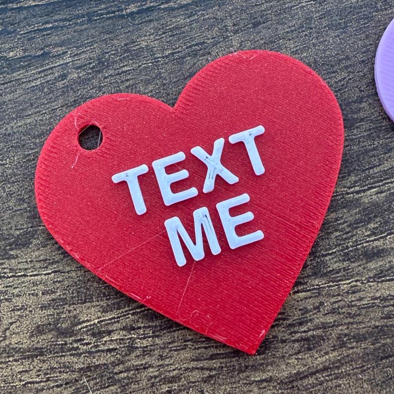 Text Me Conversation Heart Keychain