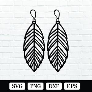Feather Earring Laser Cut SVG