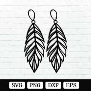 Feather Earring Metal Wall Art Laser Cut Files
