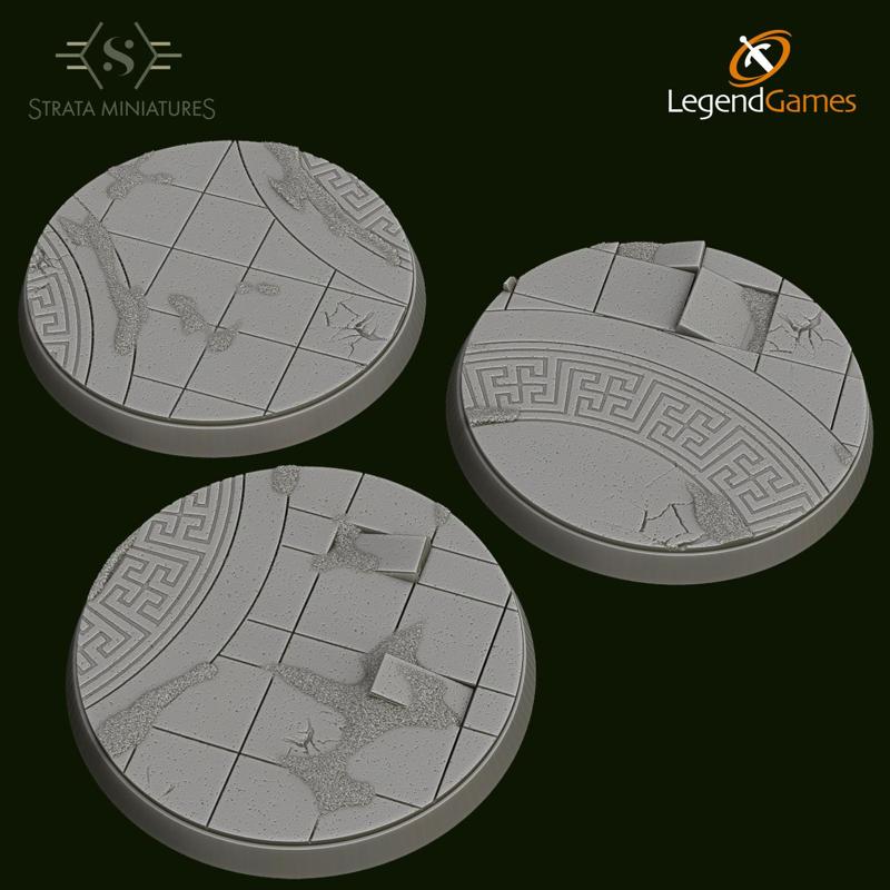Strata Miniatures - Greek Temple Bases 50mm Round x3
