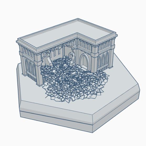 Gothic Ruined Building 17 Hex Map Scale HMSGR017