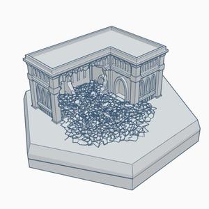 Gothic Ruined Building 17 Hex Map Scale HMSGR017