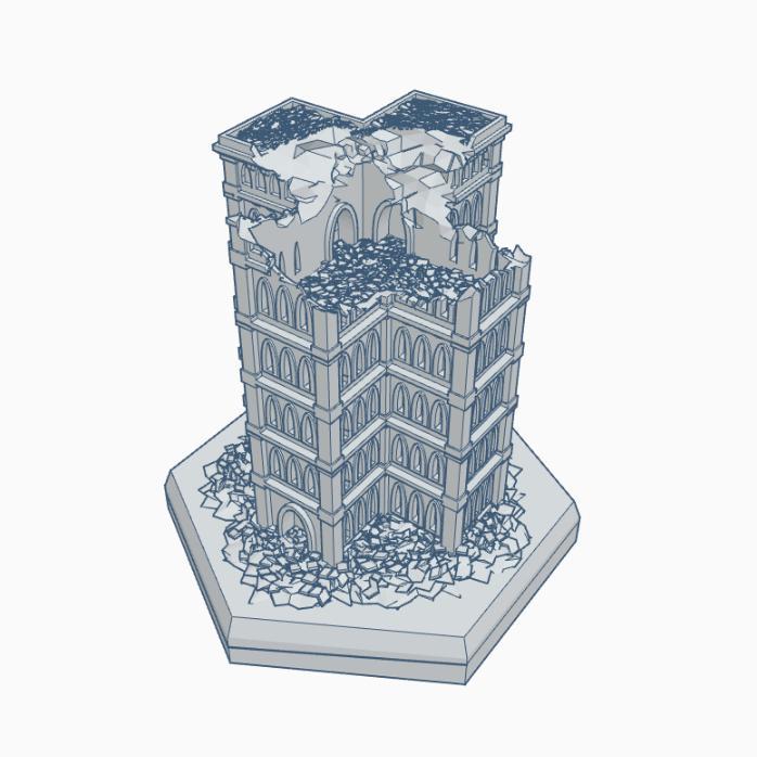 Gothic Ruined Building 25 Hex Map Scale HMSGR025