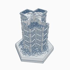 Gothic Ruined Building 25 Hex Map Scale HMSGR025