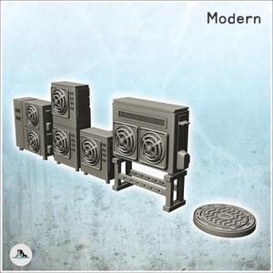 Set of modern exterior accessories of buildings with air conditioner (2) - Modern WW2 WW1 World War Diaroma Wargaming RPG Mini Hobby