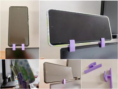 Simple laptop phone holder