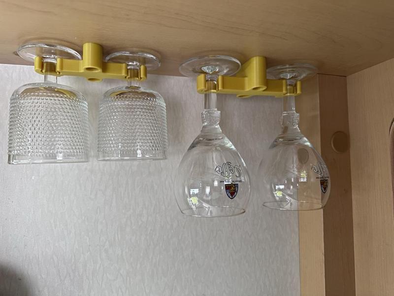 Duo glass holder for camper