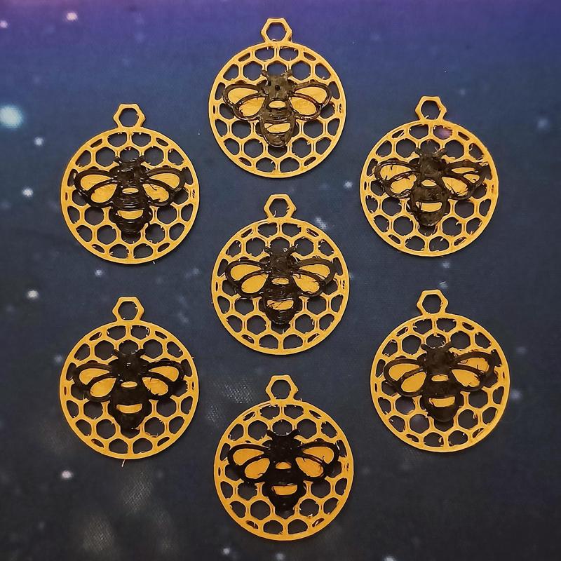 Honeycomb Bee Earrings