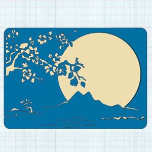 Full moon on Sakurajima Mountain