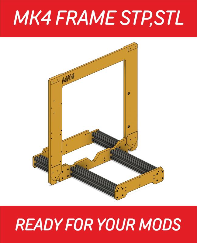 PRUSA MK4 STP, STL for creating mods (ONLY main frame metal parts!)