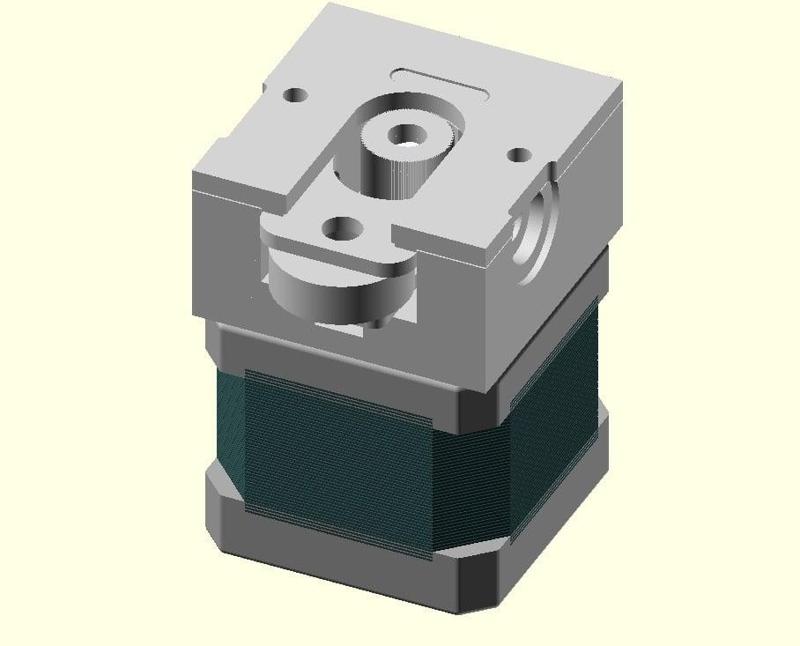 Bulldog extruder in OpenSCAD