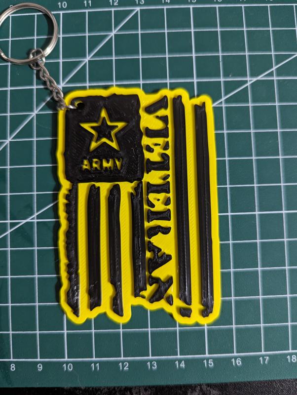 Army Veteran Keychain