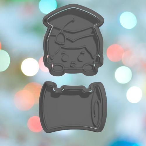 Graduation BYO Boy Scroll Cookie Cutter