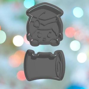 Graduation BYO Boy Scroll Cookie Cutter