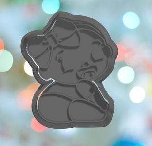 Baby Shower Girl Sitting Cookie Cutter