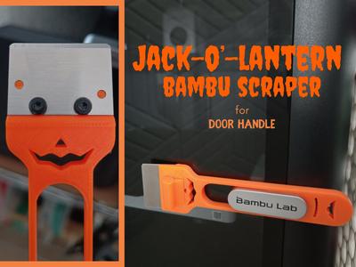 Bambu Scraper for Door Handle - Jack-o’-lantern