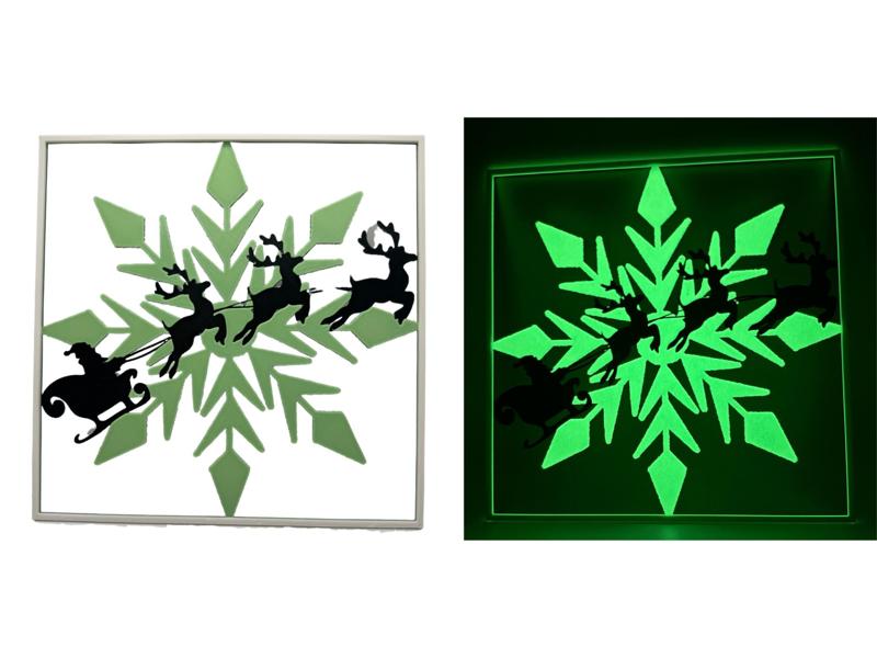 Santa Snowflake - Glow in the Dark