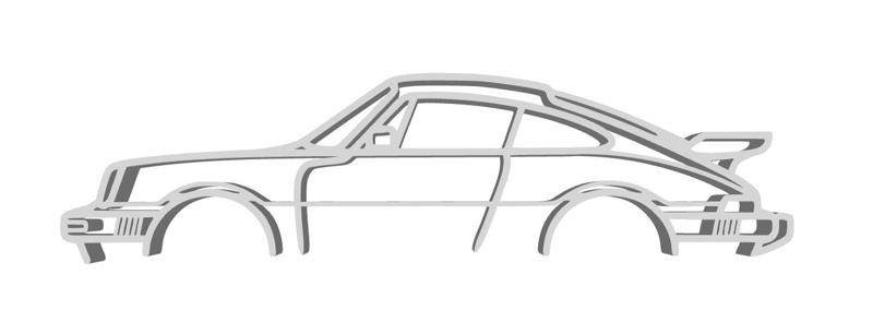 Easily scalable Porsche 911 (930) Turbo silhouette for your wall, keychains, etc.