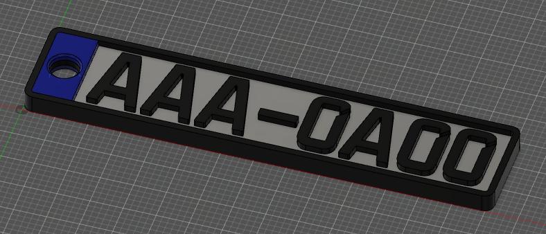 Keychain Mercosul Car License Plate