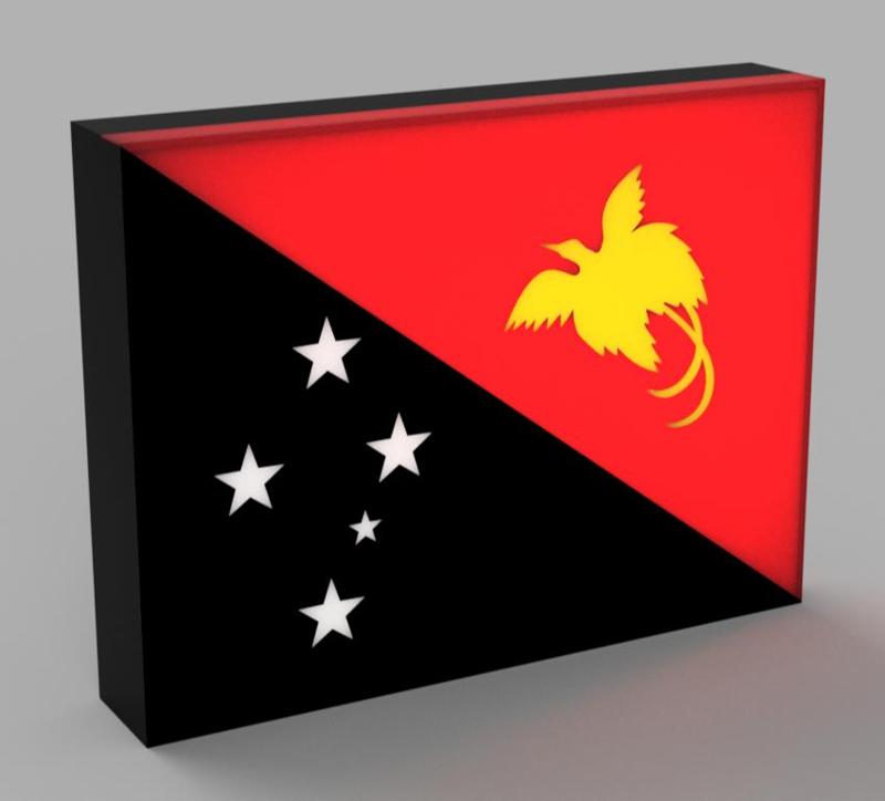 World Flags - Papua New Guinea LED Lamp