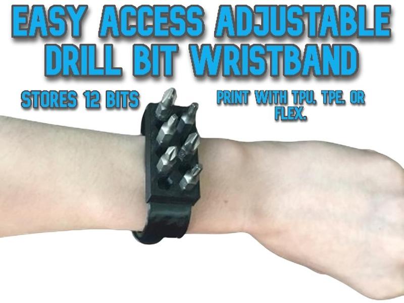 Easy Access Adjustable Drill Bit Wristband