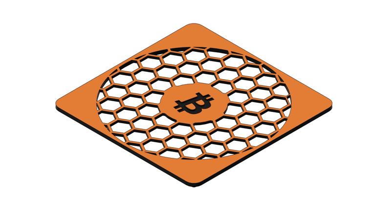 Bitcoin Fan Grill V2 for Noctua NF-A14 PPC 3000 PWM