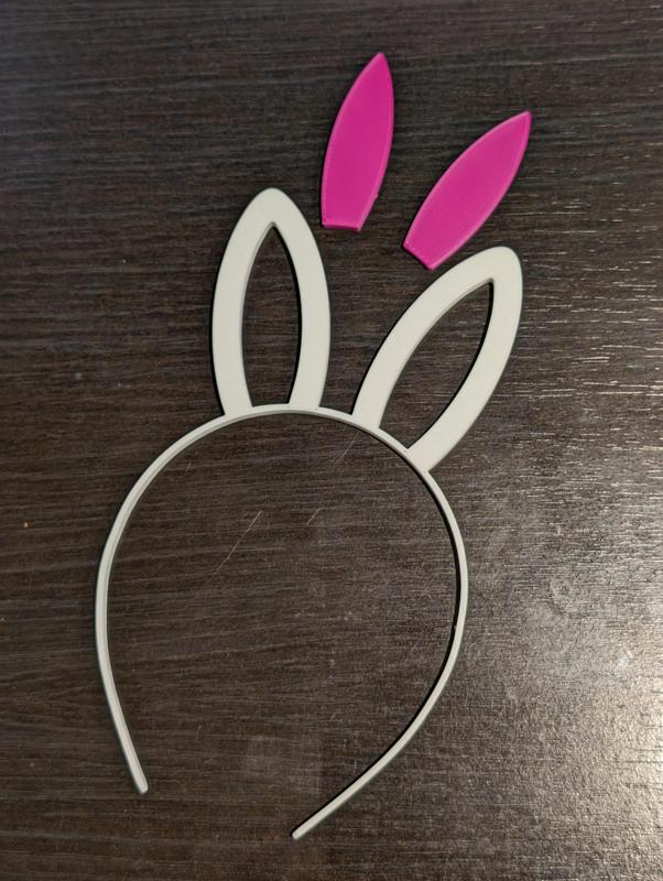 Bunny Ears - separate parts for multicolor printing on single extruder
