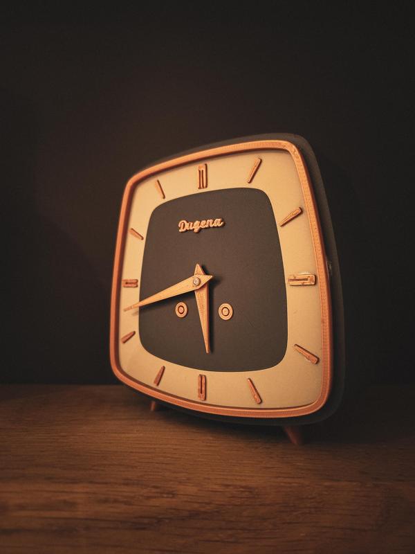 German Mid-Century Mantel Clock - "Dugena"