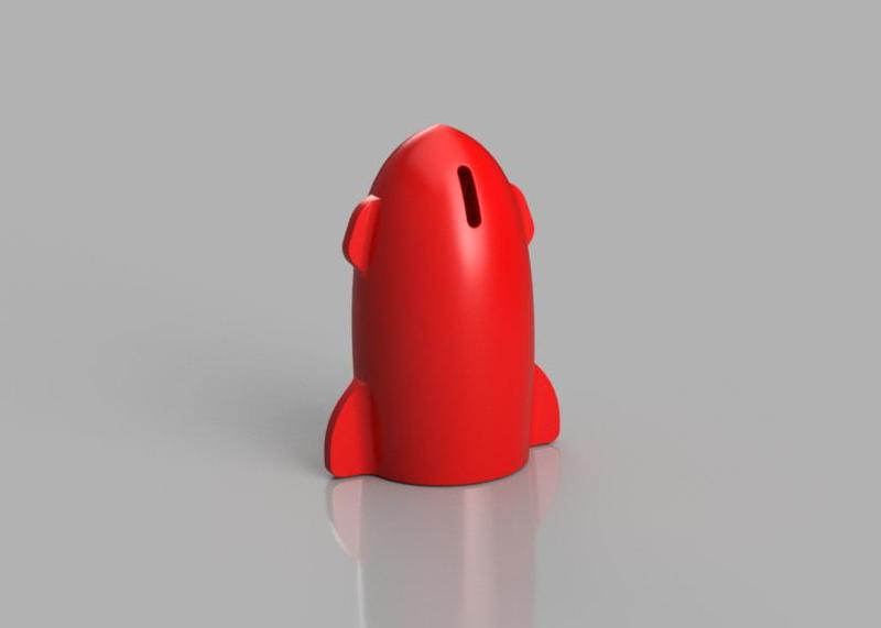 Rocket Ship Coin Bank