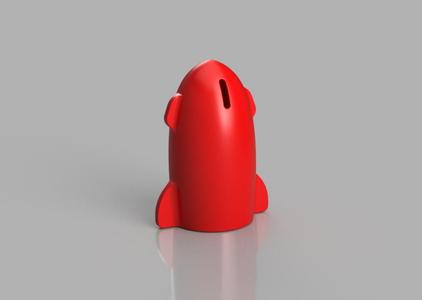 Rocket Ship Coin Bank
