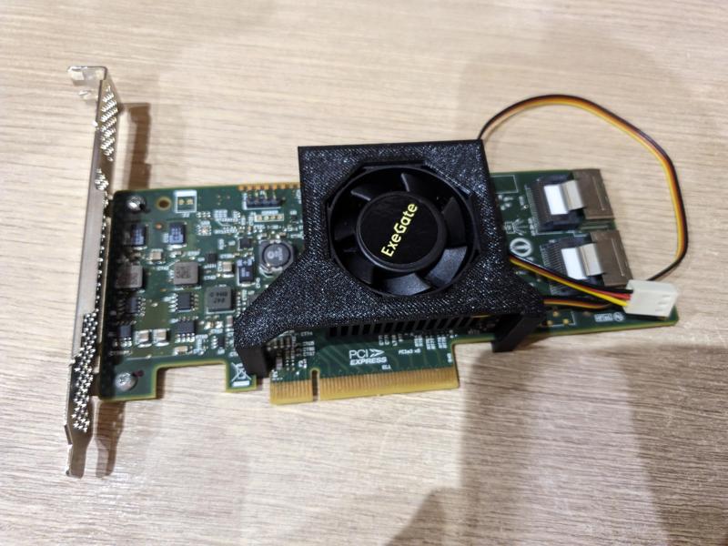 Fan bracket for LSI 9207-8i / 9217-8i (for cheap fans, fdm friendly)