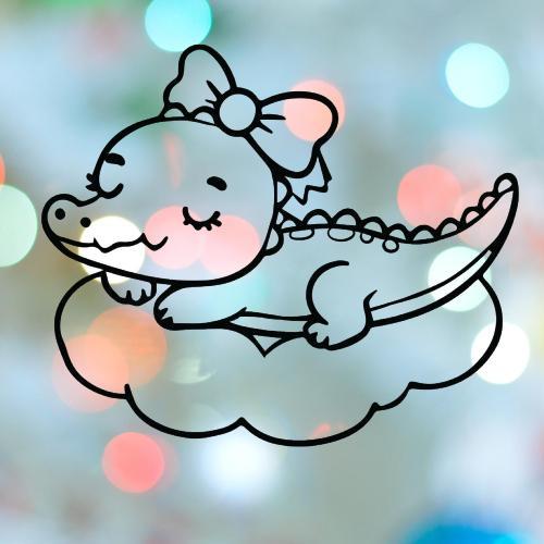 Alligator Girl On Cloud Cookie Cutter