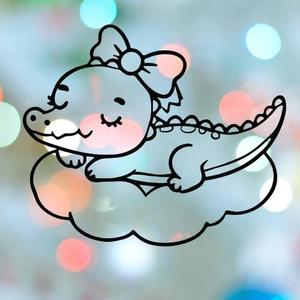 Alligator Girl On Cloud Cookie Cutter