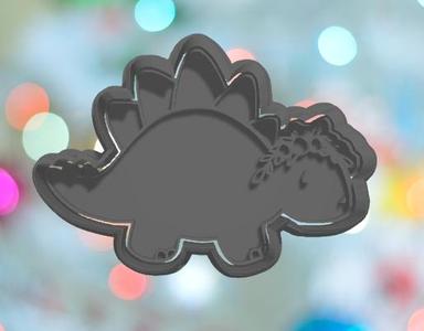 Dinosaur Stegosaurs With Floral Cookie Cutter