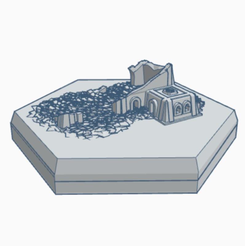 Ruined Mechanic Shop Hex Map Scale HMSDWR006