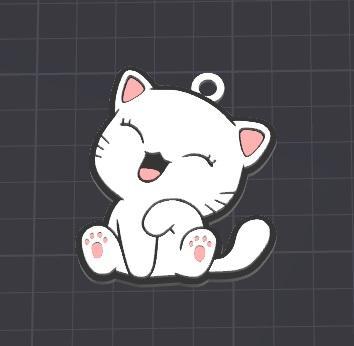 cute cat - keychain / necklace charm