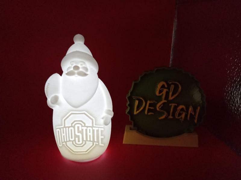 Ohio State CHRISTMAS NCAA FOOTBALL SANTA LIGHT