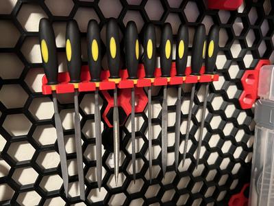 Needle File Holder for Honeycomb Storage Wall