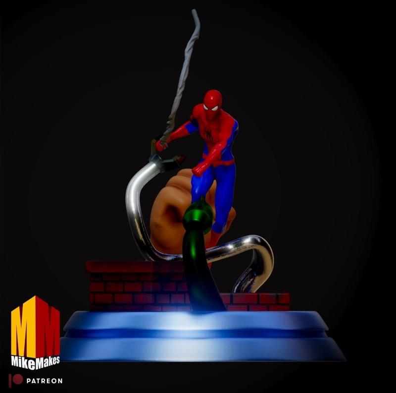 Spider-man vs Foes Statue Diorama 3D Model for 3D Printing