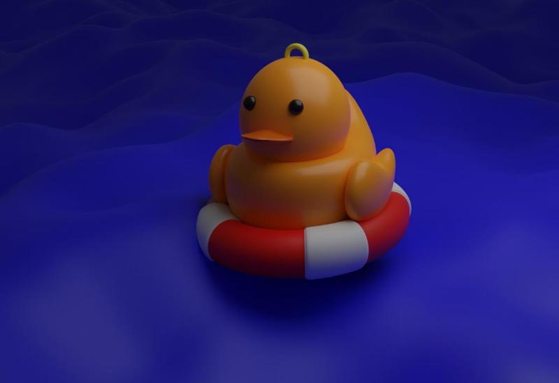 Pato goma para la bañera