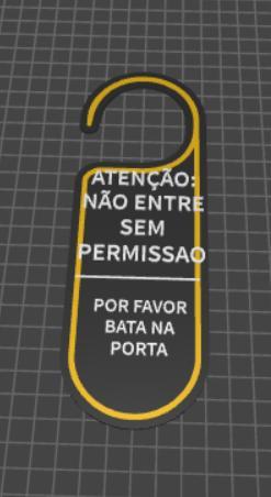aviso de porta- atenção : nao entre sem permissão | favor bater na porta 3 cores [preto amarelo preto]