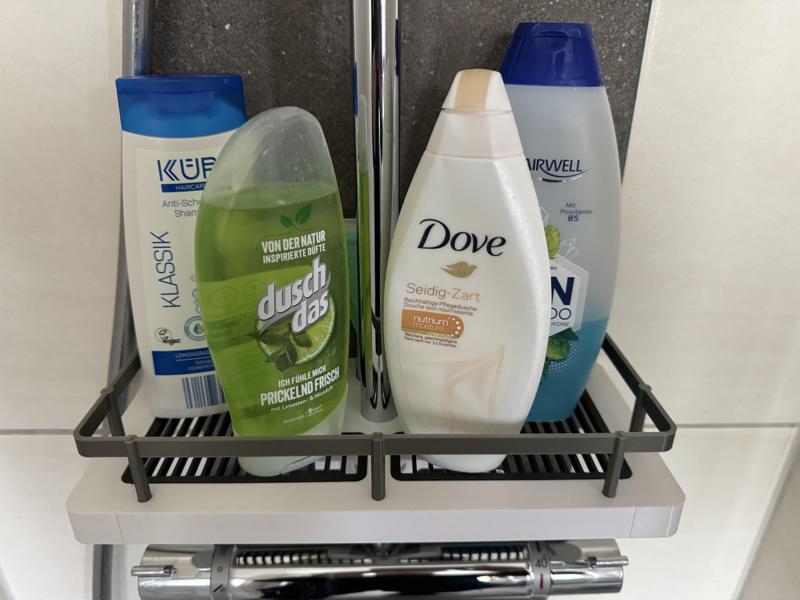 Shower Rod Shampoo Storage Tray
