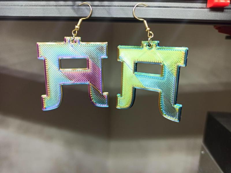 Japanese style 'A' earrings