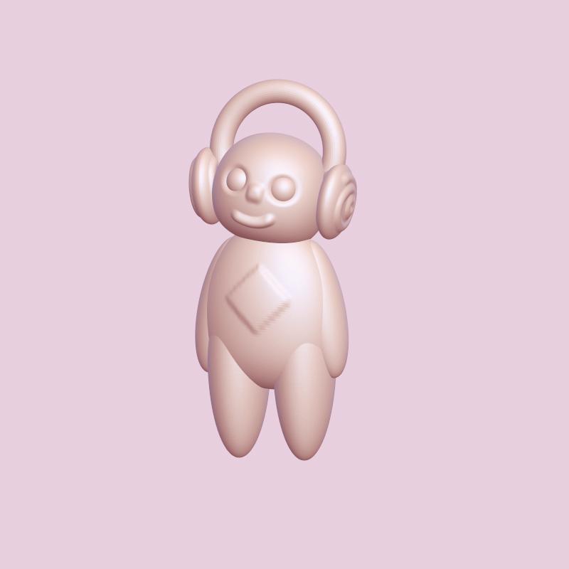 Character with headphones