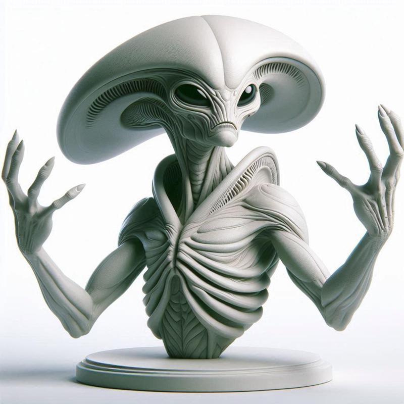 Extraterrestrial Alien Sculpt: 3D Printable Sci-Fi Model