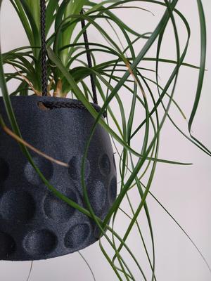 Textured Circular Hanging Flower Pot