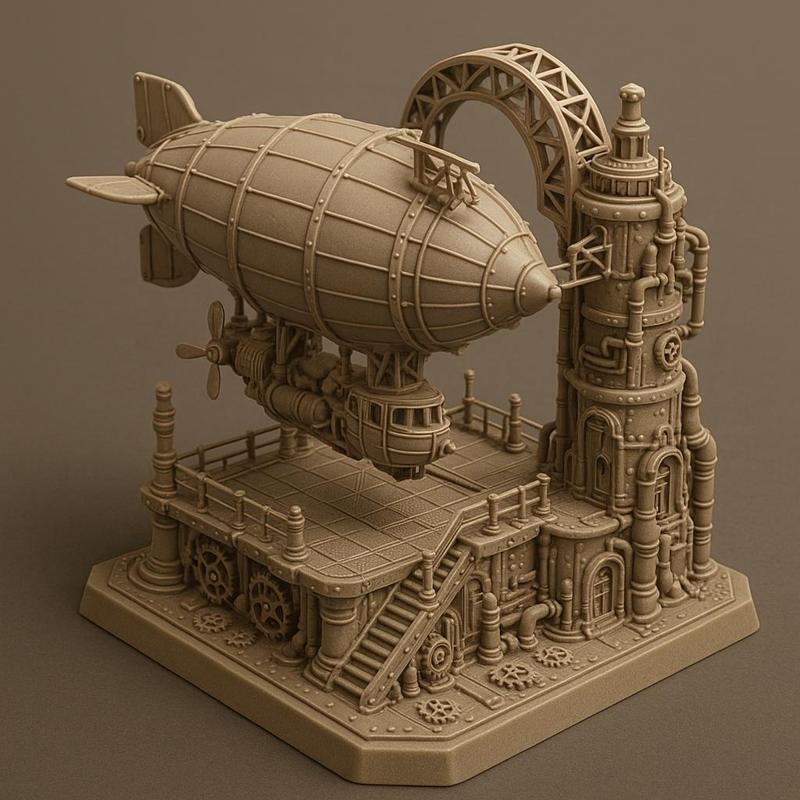 Steampunk Zeppelin Base Diorama