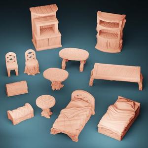 Heartwood Village: Interior Furniture Simple Set (Set of 12)